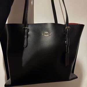 Coach Black Leather Tote Bag